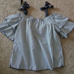 Black and white blouse